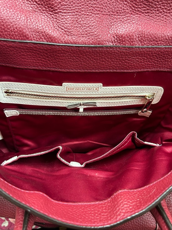 Henri Bendel Rivington Burgundy Leather Convertible Backpack / Purse - Picture 9 of 11